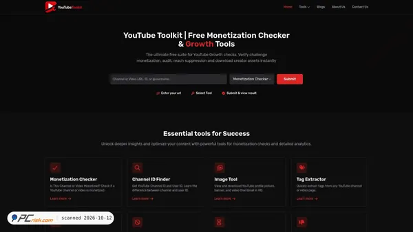 youtubetoolkit.com Screenshot