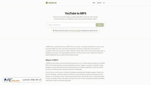 Zrzut ekranu ytmp3.nz