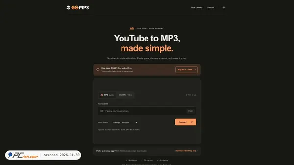 Screenshot di ytmp3.ws