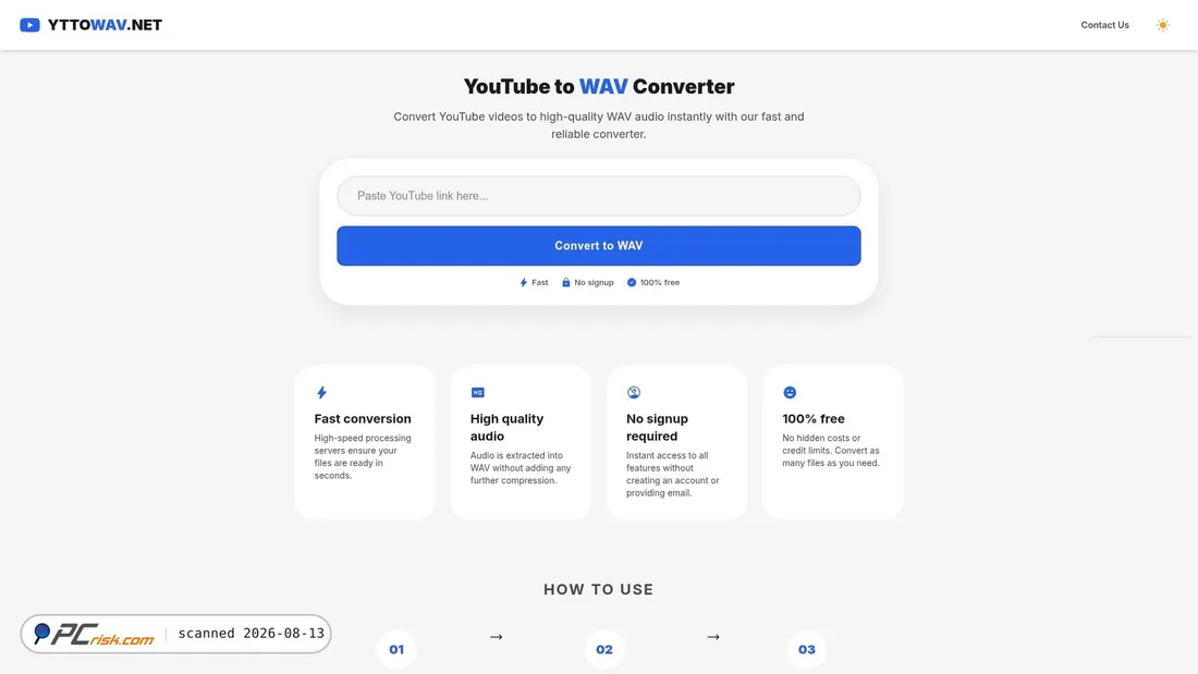 Screenshot of yttowav.net