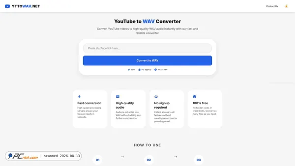 yttowav.net screenshot
