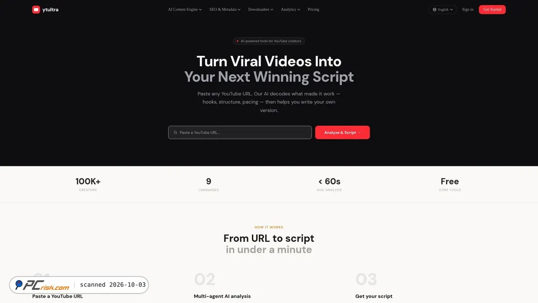 Screenshot of ytultra.com