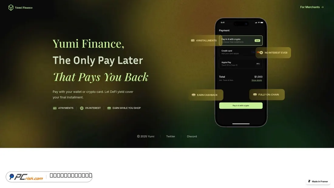 Screenshot of yumifinance2.framer.website