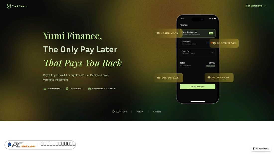 Screenshot of yumifinance2.framer.website