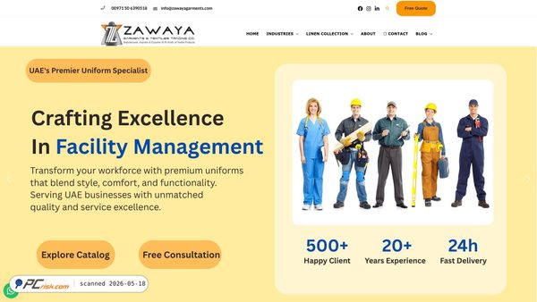 zawayagarments.com screenshot