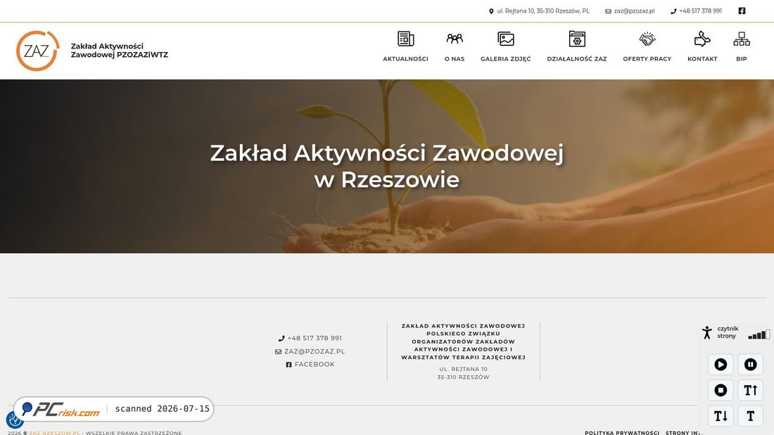 Screenshot of zaz-rzeszow.pl
