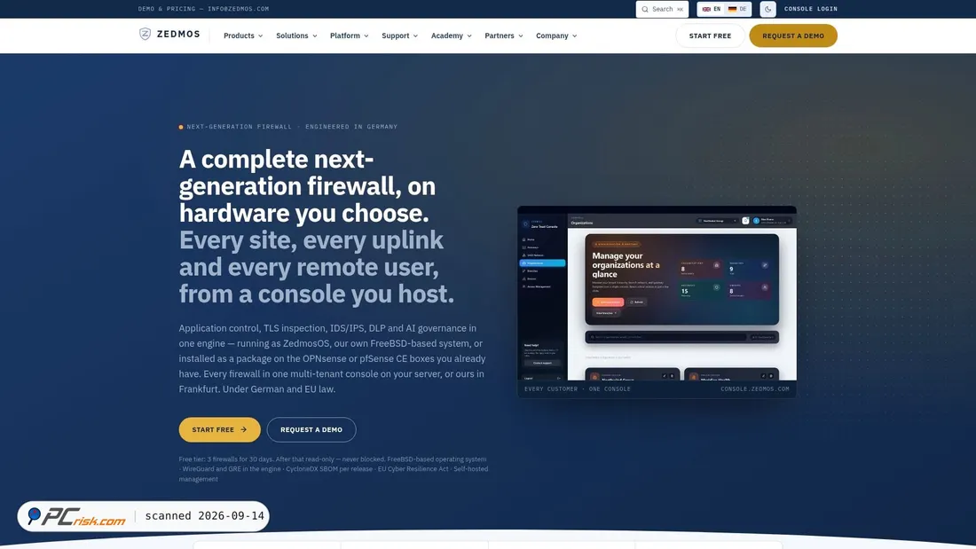 Screenshot di zedmos.com