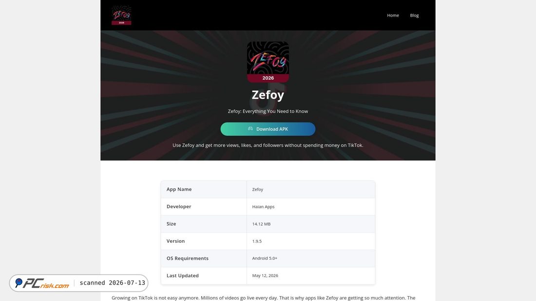 Screenshot of zefoyandroid.com
