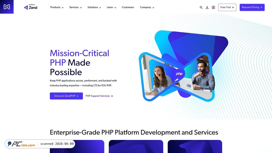 Screenshot of zend.com