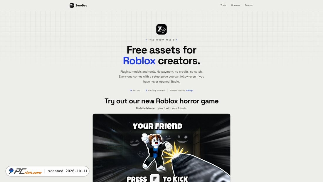 Screenshot van zerodev.tools