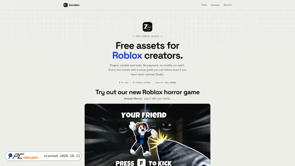 Screenshot van zerodev.tools