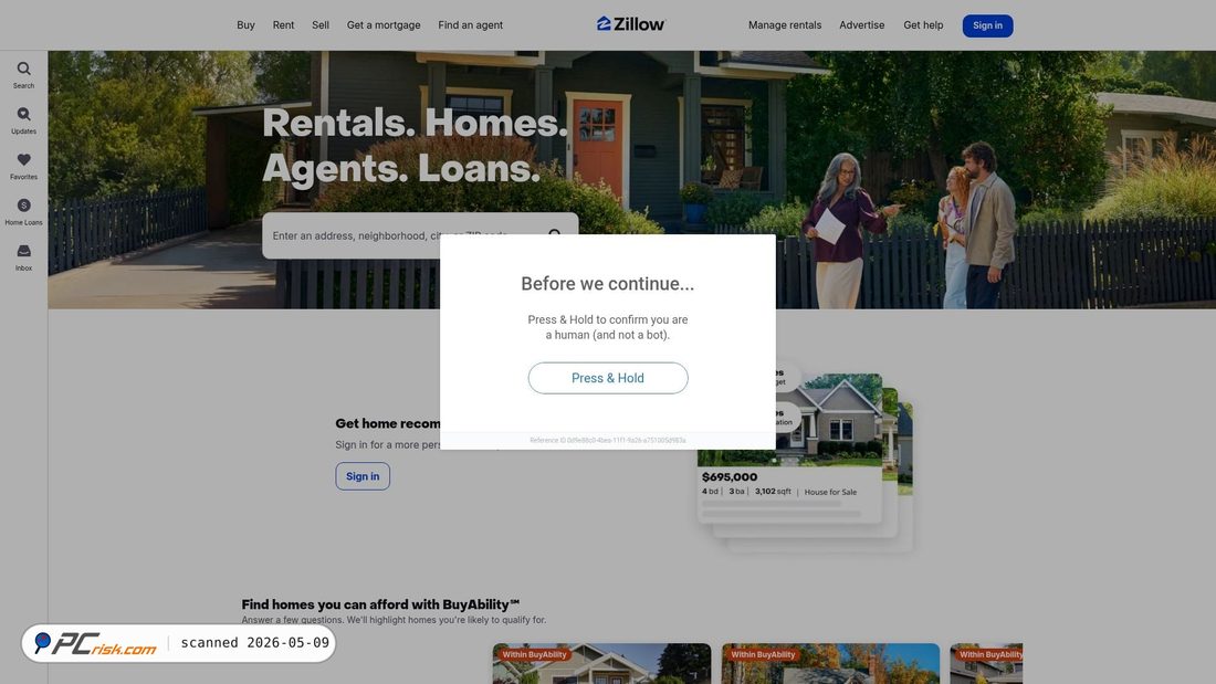 Screenshot von zillow.com