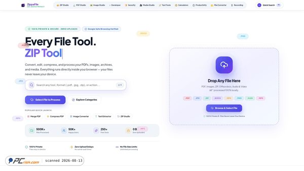 zippafile.com screenshot