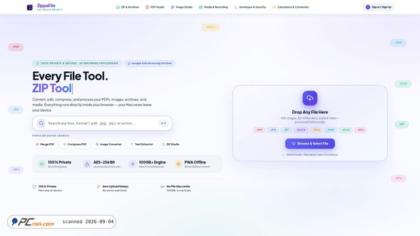 zippafile.com Screenshot