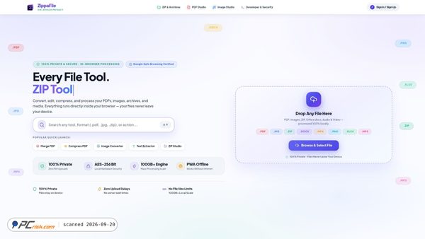 zippafile.com screenshot