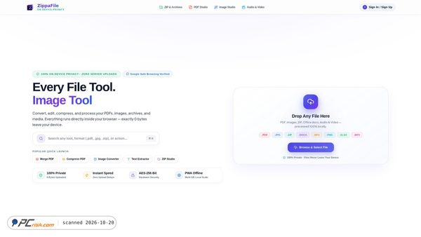 zippafile.com Screenshot