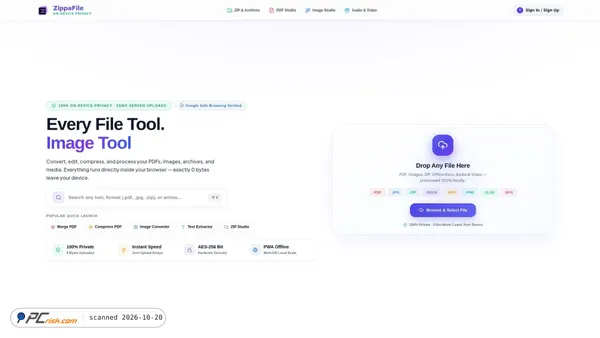 zippafile.com screenshot