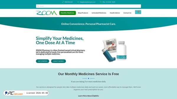 zoompharmacy.co.nz screenshot