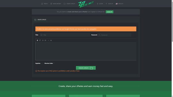 Captura de ecrã de zpaste.net