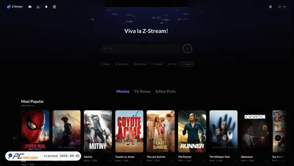 Screenshot di zstream.mov